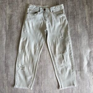 Stella McCartney Kids Light Distressed Ankle Jeans with stars details, Size 8